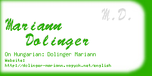 mariann dolinger business card